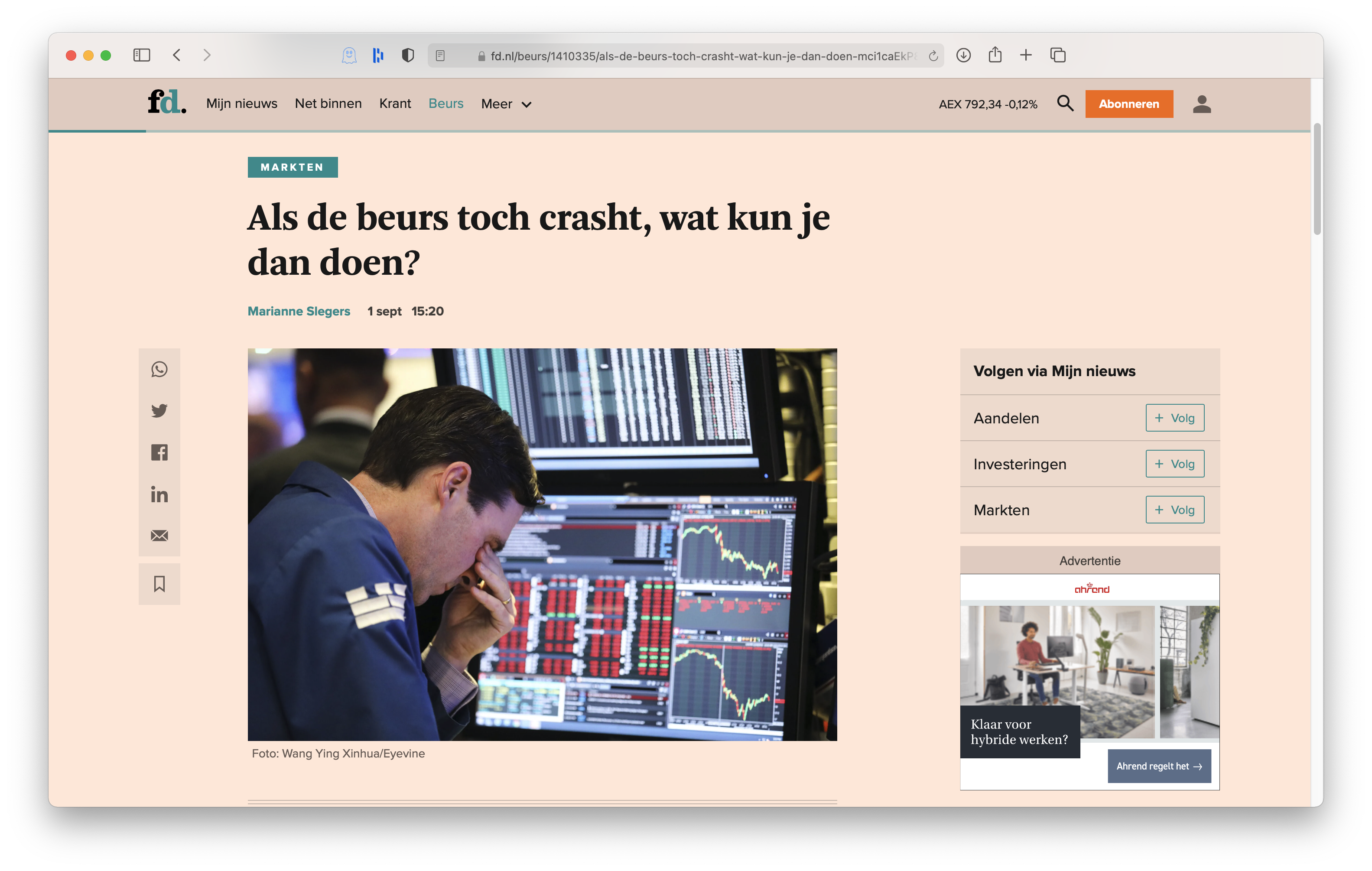 As de beurs toch crasht, wat kunt je dan doen?